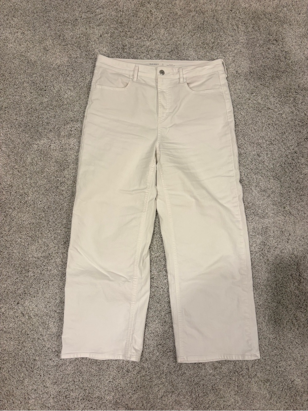 Old Navy High Rise Wow Wide Leg Jeans White Size 12 Tall